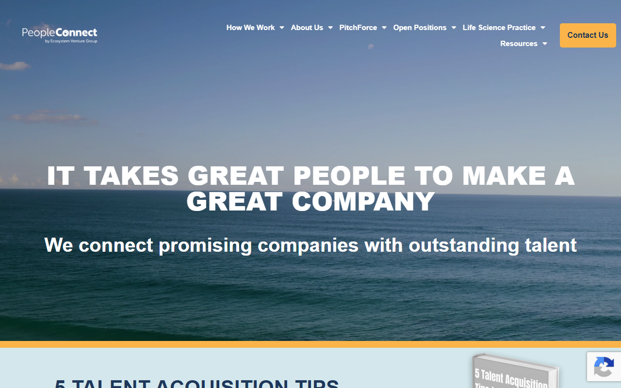 PeopleConnect Staffing homepage